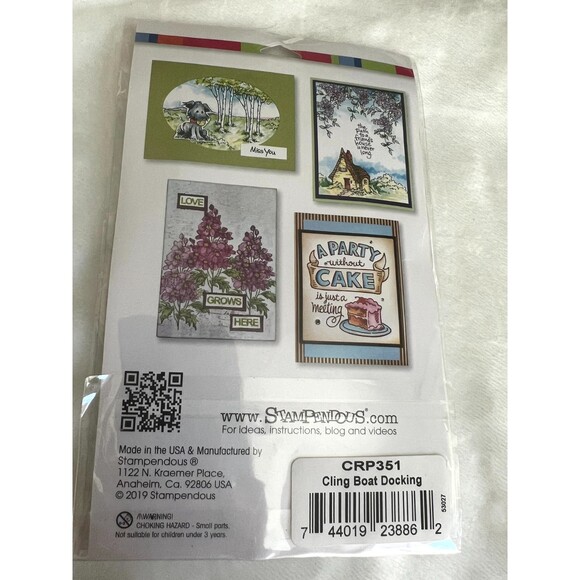 STAMPENDOUS clear stamps & cutting dies CRP351 Cling Boat Docking Rubber Stamps - Picture 2 of 2